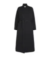 Johnstons Of Elgin Cashmere Wrap Belt Long Coat In Black