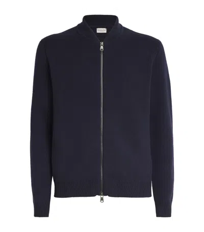 Johnstons Of Elgin Cashmere Zip-up Sweater In Navy