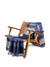 Johnstons Of Elgin Checked Reversible Throw In Blue