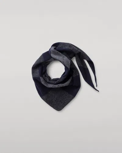 Johnstons Of Elgin Clan Dark Navy Argyle Cashmere Bandana In Black