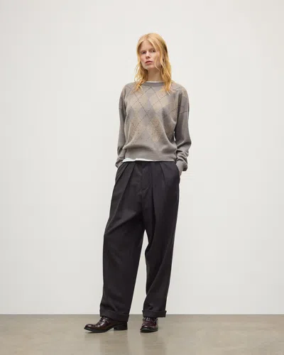Johnstons Of Elgin Clan Grey Argyle Cashmere Jumper In Gray