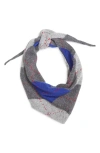 Johnstons Of Elgin Clan Plaid Cashmere Triangle Scarf In Gray
