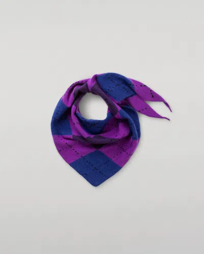 Johnstons Of Elgin Clan Purple Argyle Cashmere Bandana In Transparent
