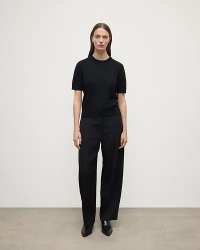 Classic Cashmere Black T-shirt In Green from Johnstons of Elgin