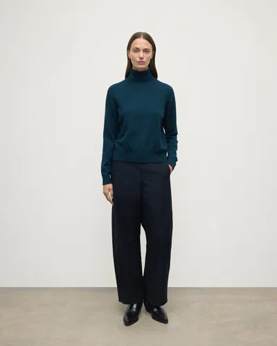 Johnstons Of Elgin Classic Cashmere Bottle Green Roll Neck Jumper