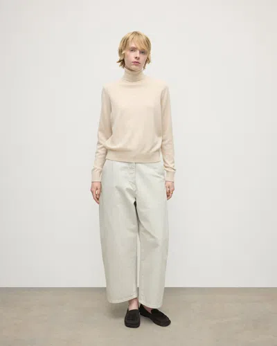 Johnstons Of Elgin Classic Cashmere Cream Roll Neck Jumper In Neutral