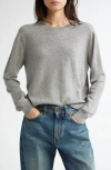Johnstons Of Elgin Classic Cashmere Crewneck Sweater In Light Grey