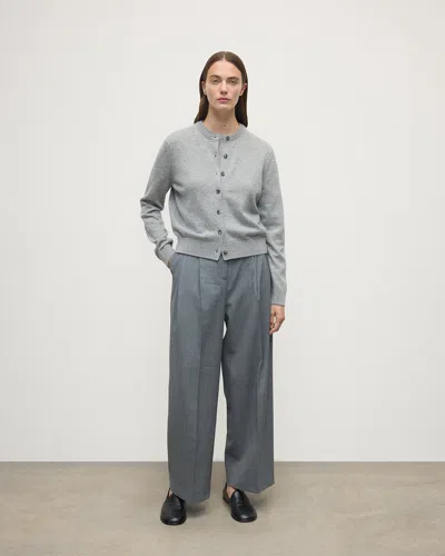 Johnstons Of Elgin Classic Cashmere Light Grey Cardigan In Gray