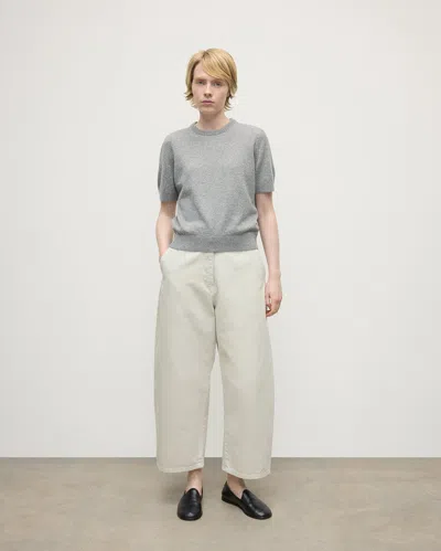 Johnstons Of Elgin Classic Cashmere Light Grey T-shirt In Gray