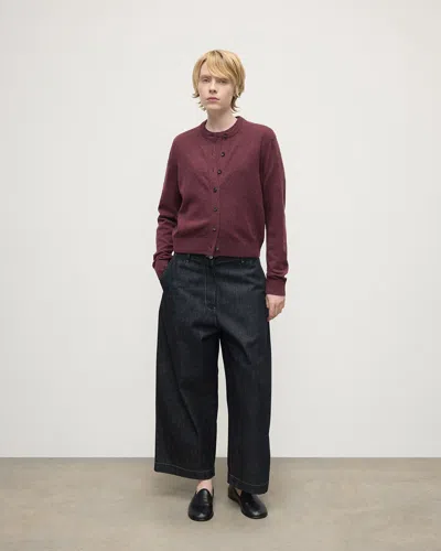 Johnstons Of Elgin Classic Cashmere Purple Cardigan In Burgundy