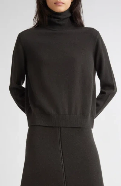 Johnstons Of Elgin Classic Cashmere Turtleneck Sweater In Black