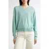 Johnstons Of Elgin Classic Cashmere V-neck Sweater In Jade