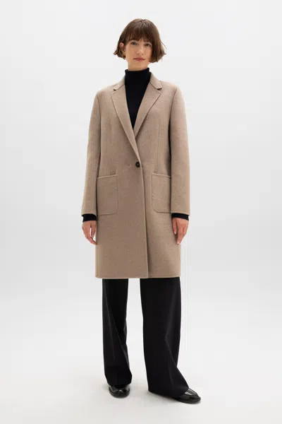 Johnstons Of Elgin Classic Light Brown Cashmere Coat