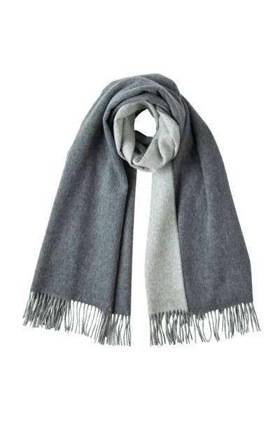 Johnstons Of Elgin Contrast Reversible Grey Cashmere Stole In Gray