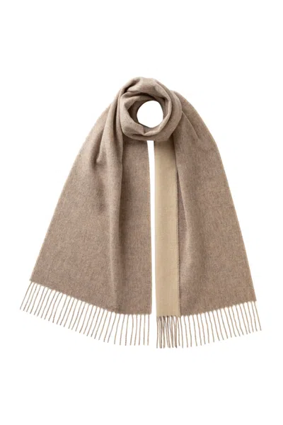 Johnstons Of Elgin Contrast Reversible Natural Cashmere Scarf In Metallic