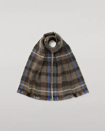 Johnstons Of Elgin Crowe Charcoal Cashmere Scarf In Multi