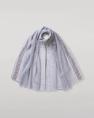 Johnstons Of Elgin Cyrus Float Edge Grey Scarf In Gray