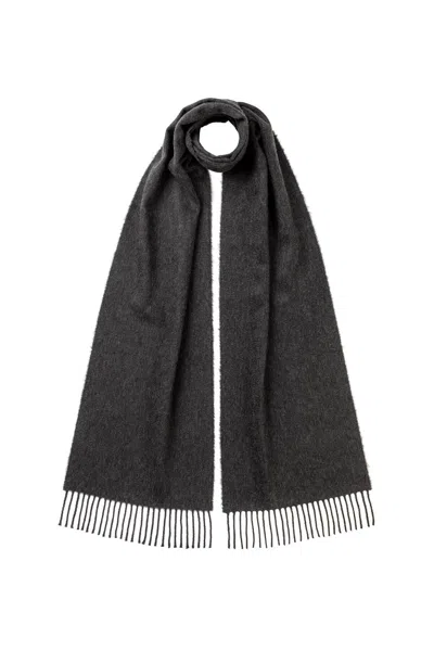 Johnstons Of Elgin Dark Grey Cashmere Scarf In Gray