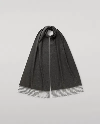 Johnstons Of Elgin Dark Grey Wide Cashmere Scarf In Gray