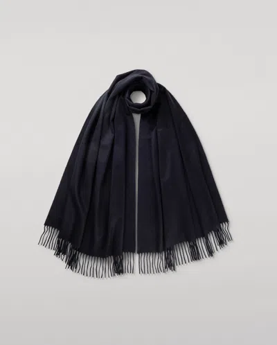 Johnstons Of Elgin Dark Navy Cashmere Stole In Blue