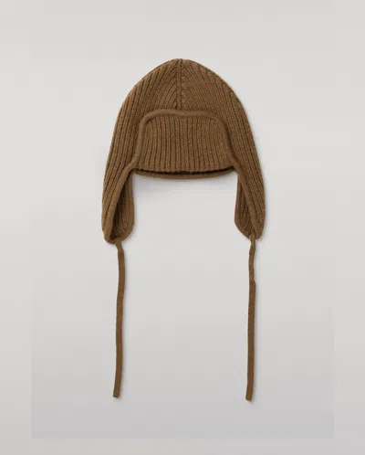Johnstons Of Elgin Dewar Green Cashmere Deer Stalker Beanie In Brown