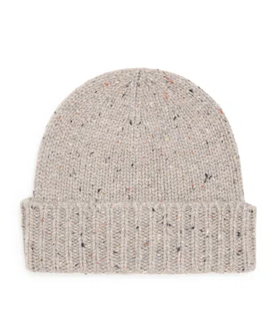Johnstons Of Elgin Donegal Cashmere Beanie In Gray