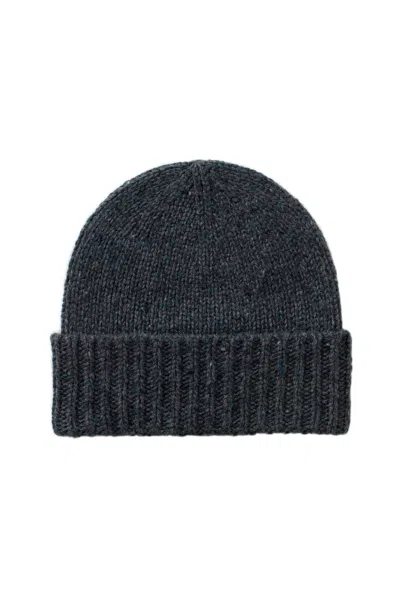 Johnstons Of Elgin Donegal Cashmere Blue Beanie In Burgundy