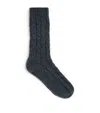 Johnstons Of Elgin Donegal Cashmere Cable-knit Socks In Gray