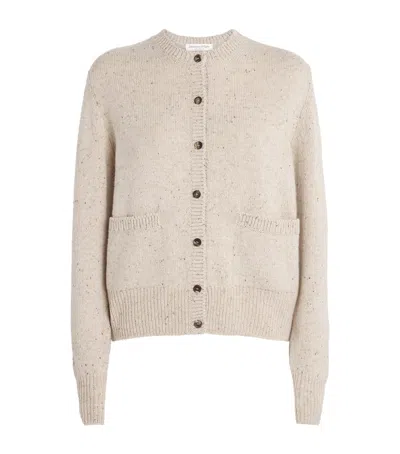 Johnstons Of Elgin Donegal Cashmere Cardigan In Sand