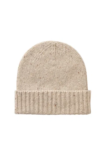 Johnstons Of Elgin Donegal Cashmere Cream Beanie In Neutral