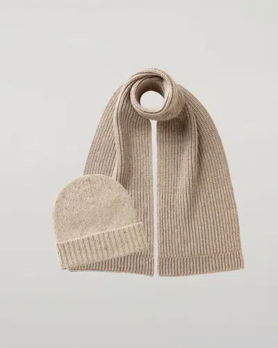 Johnstons Of Elgin Donegal Cashmere Cream Hat & Scarf Gift Set
