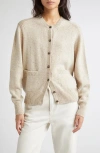 Johnstons Of Elgin Donegal Cashmere Crewneck Cardigan In Neutral