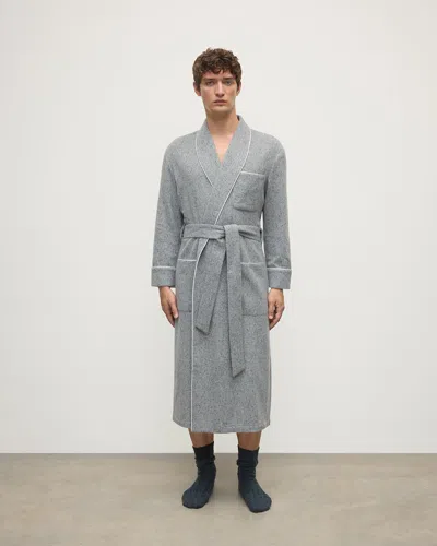 Johnstons Of Elgin Donegal Cashmere Grey Dressing Gown In Gray