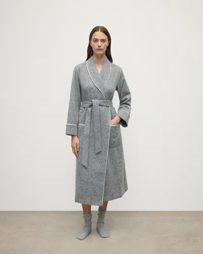 Johnstons Of Elgin Donegal Cashmere Light Grey Dressing Gown In Gray