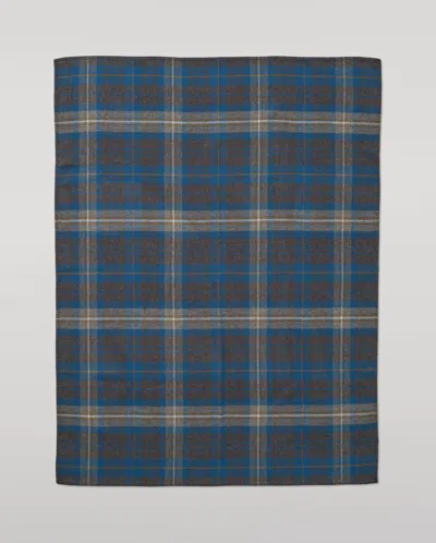 Johnstons Of Elgin Double Face Blue & Grey Wool Throw