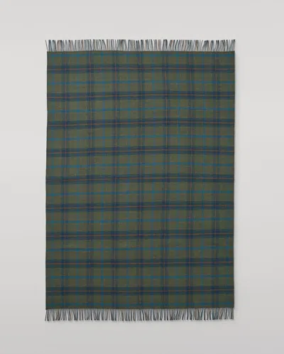 Johnstons Of Elgin Double Face Green Check Lambswool Throw