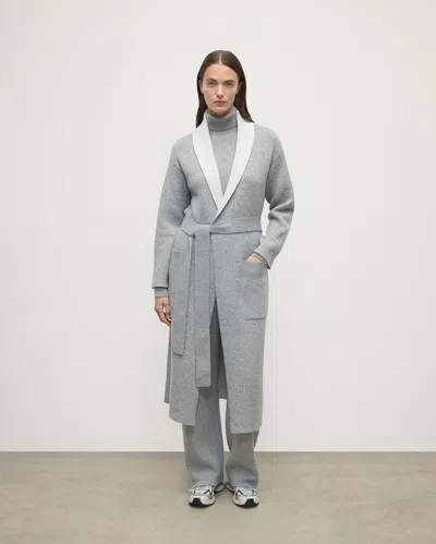 Johnstons Of Elgin Double-face Light Grey Cardigan In Orange