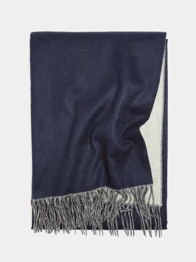 Johnstons Of Elgin Double-sided Cashmere Blanket  Abask Luxury Gift In Blue