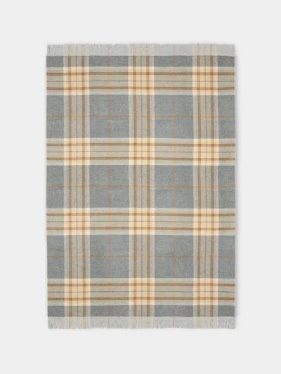 Johnstons Of Elgin Double-faced Wool Check Throw (75in/1.9m) In Gray