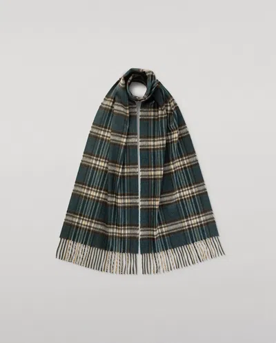 Johnstons Of Elgin Doune Bottle Green Cashmere Scarf In Brown