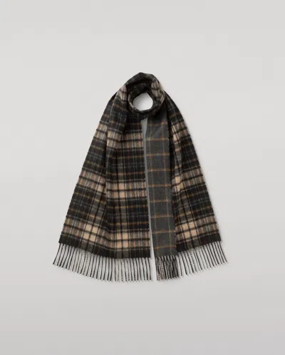 Johnstons Of Elgin Dunnottar Tartan & Windowpane Cashmere Scarf In Multi