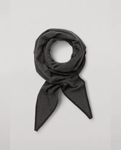 Johnstons Of Elgin Ethel Charcoal & Black Cashmere Diamond Scarf In Green