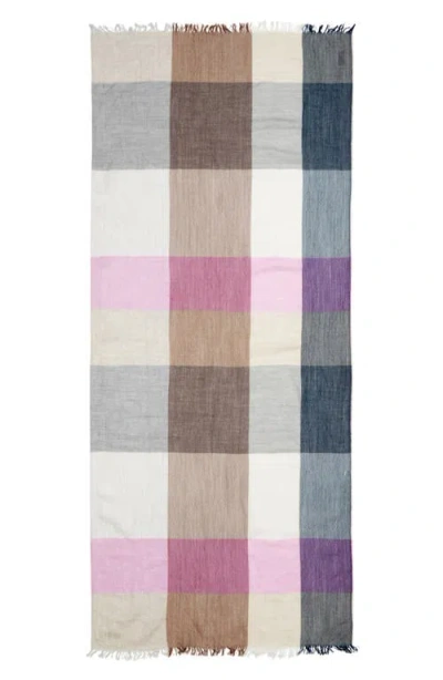 Johnstons Of Elgin Ethie Block Check Wool Fringe Scarf In Multi