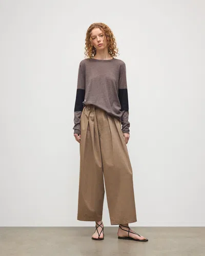 Euna Brown & Black Superfine Cashmere T-shirt In Gray from Johnstons of Elgin