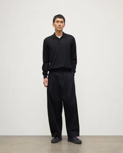 Johnstons Of Elgin Fin Black Superfine Cashmere Polo Shirt