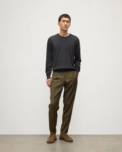 Johnstons Of Elgin Fin Dark Grey Superfine Cashmere Jumper In Brown
