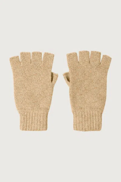 Johnstons Of Elgin Fingerless Natural Cashmere Gloves In Neutral