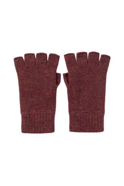 Johnstons Of Elgin Fingerless Purple Cashmere Gloves