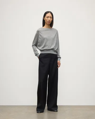 Johnstons Of Elgin Finola Grey Superfine Cashmere Jumper In Gold