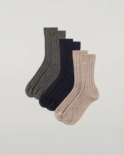 Johnstons Of Elgin Fleming Men's Cashmere Socks Gift Set In Dark Navy,mid Grey,ash Brown